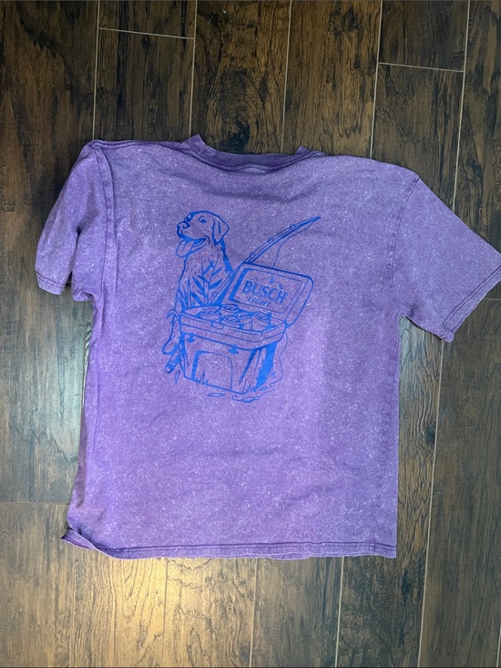 None Other - XL Purple Graphic Tee with Dog & Cooler Print